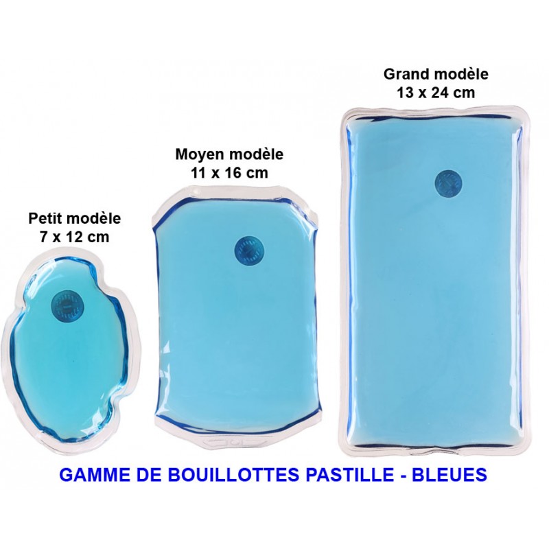 Bouillotte à pastille grande modèle Bleue - chaufferette Bouillotte Magique